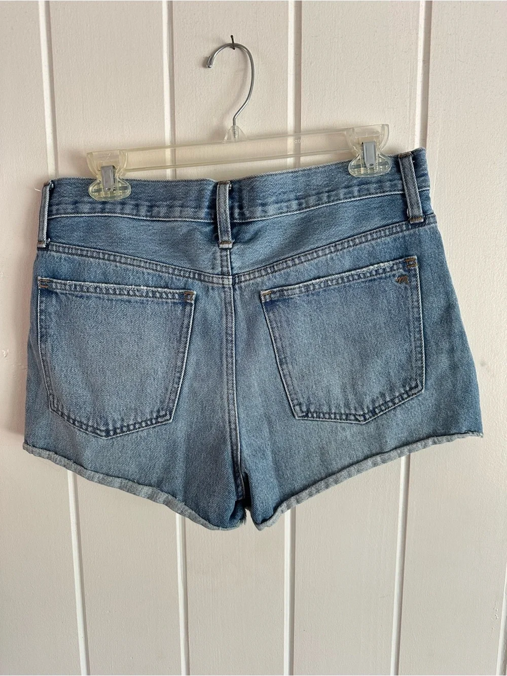 Madewell Light Blue Distressed High-Rise Denim Shorts - Picture 2 of 3